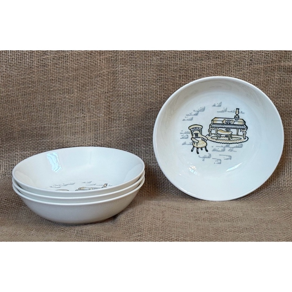 Vintage Marcrest Stetson Gay Nineties Soup Cereal Bowl Set 1950s Retro MCM